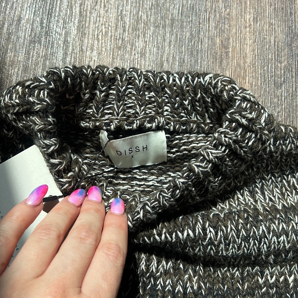 Dissh Bower Olive Marble Knit Jumper View 4